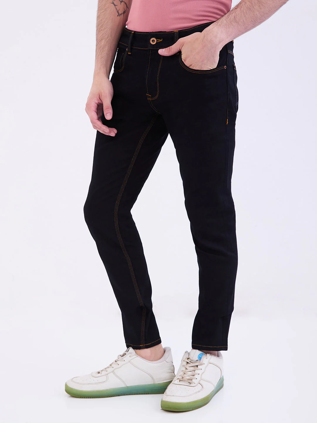Men Jeans Slim Fit Blue Mid Rise - Image 3