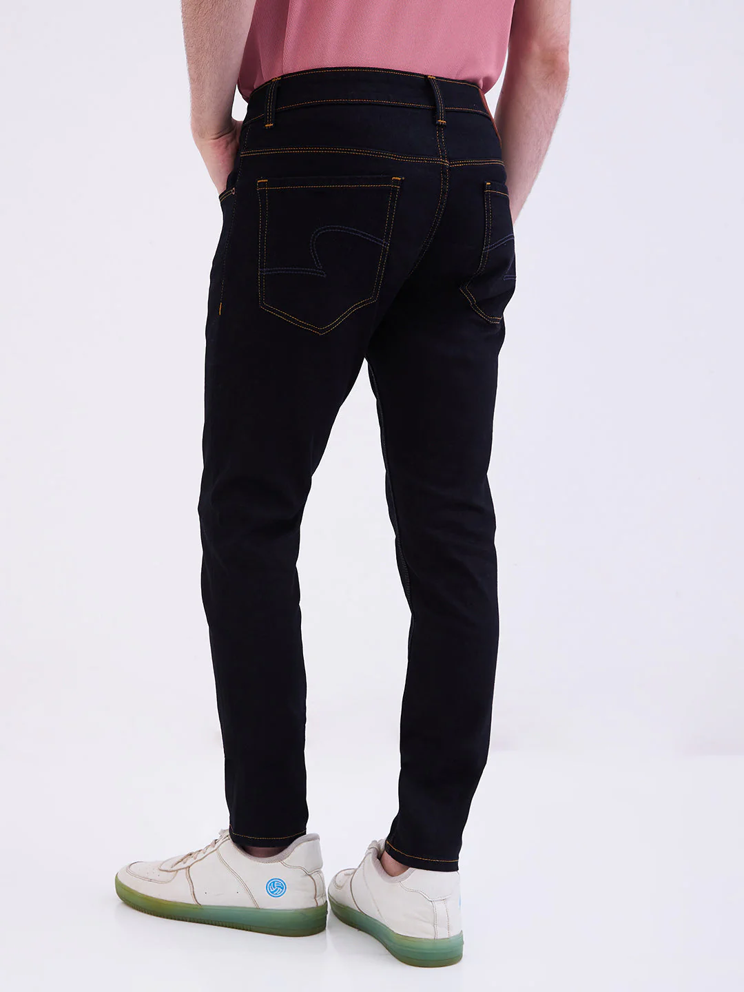 Men Jeans Slim Fit Blue Mid Rise - Image 4