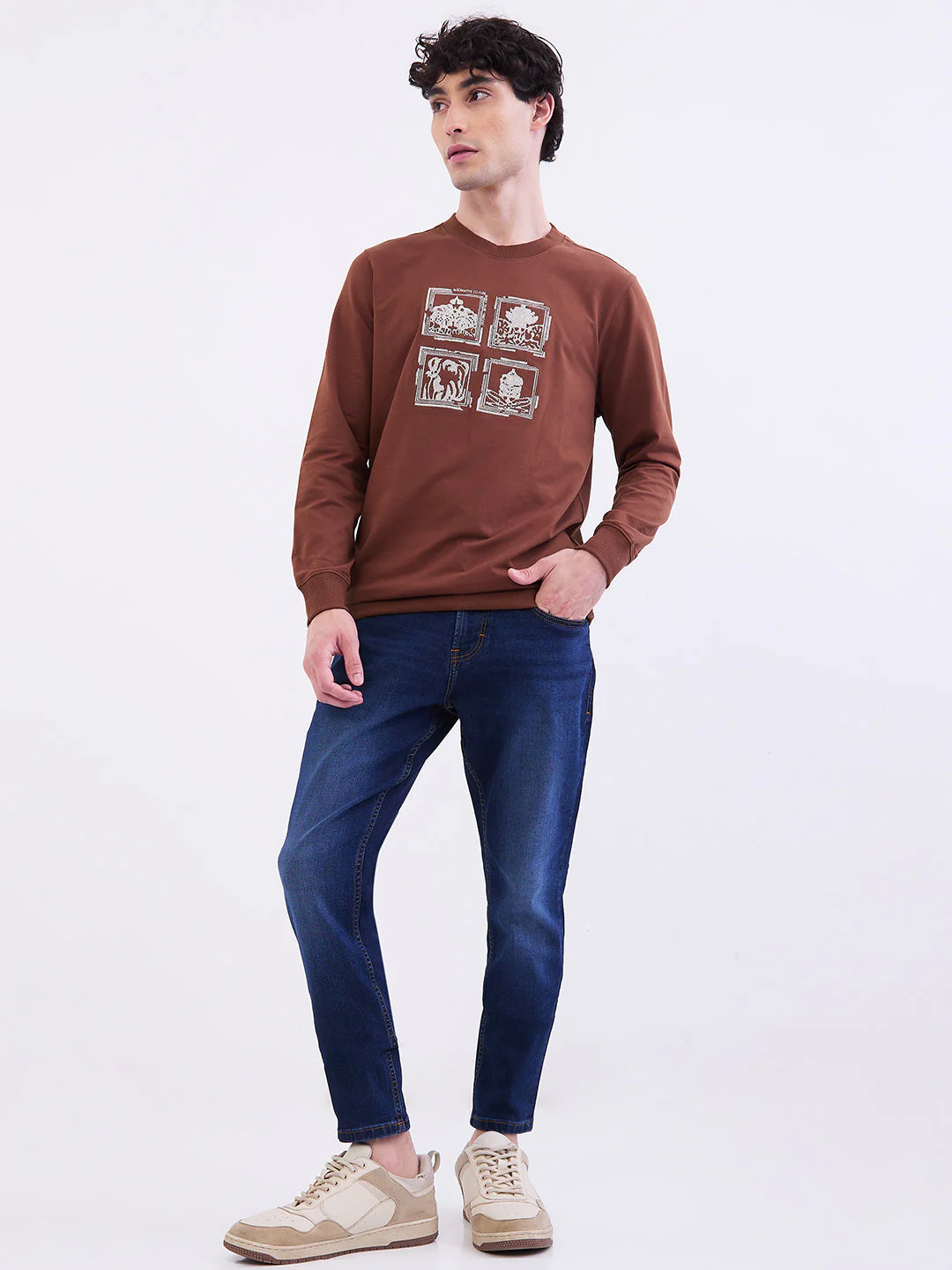 Men Jeans Slim Fit Dark Blue Mid Rise - Image 5