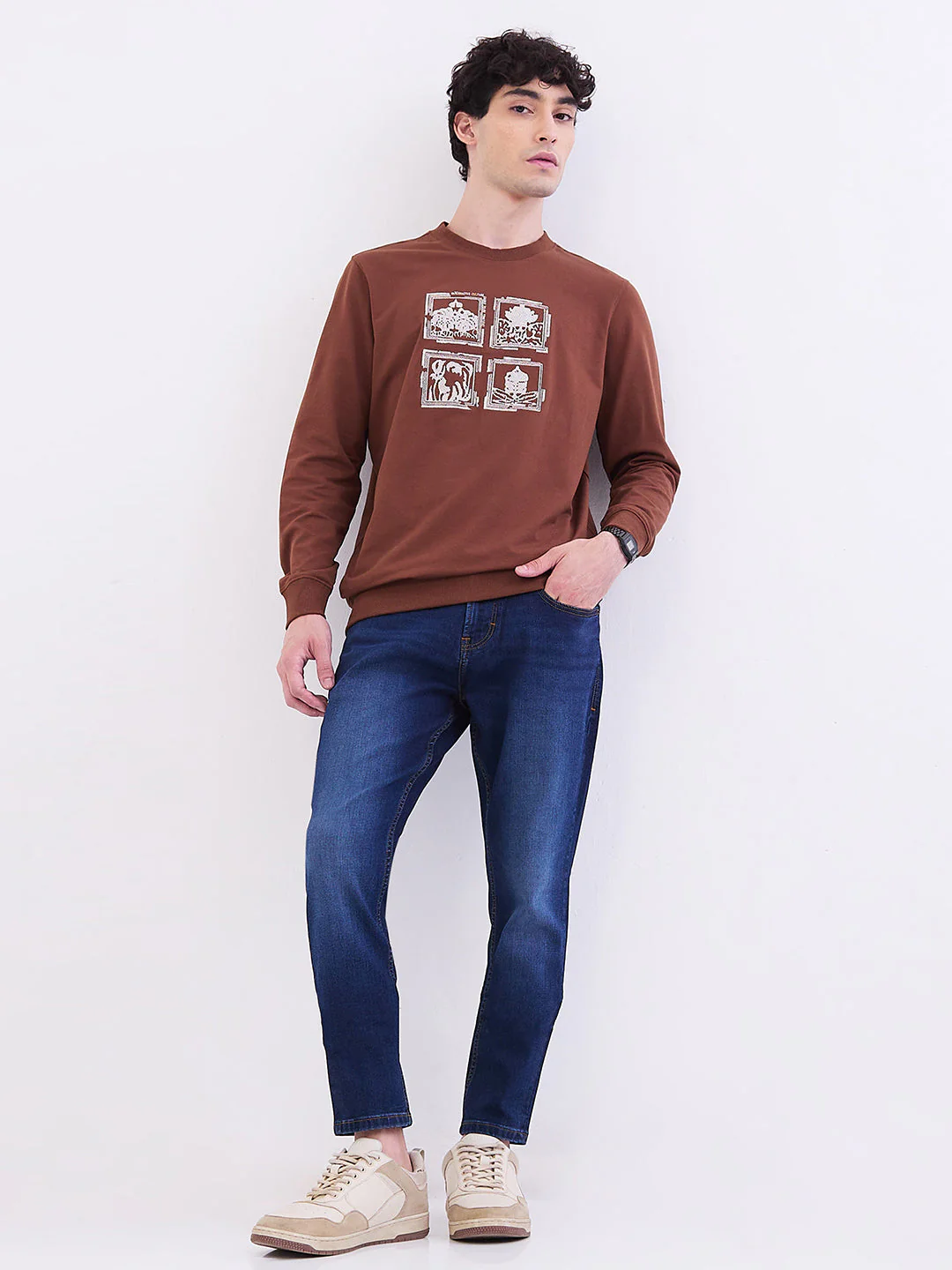 Men Jeans Slim Fit Dark Blue Mid Rise - Image 7