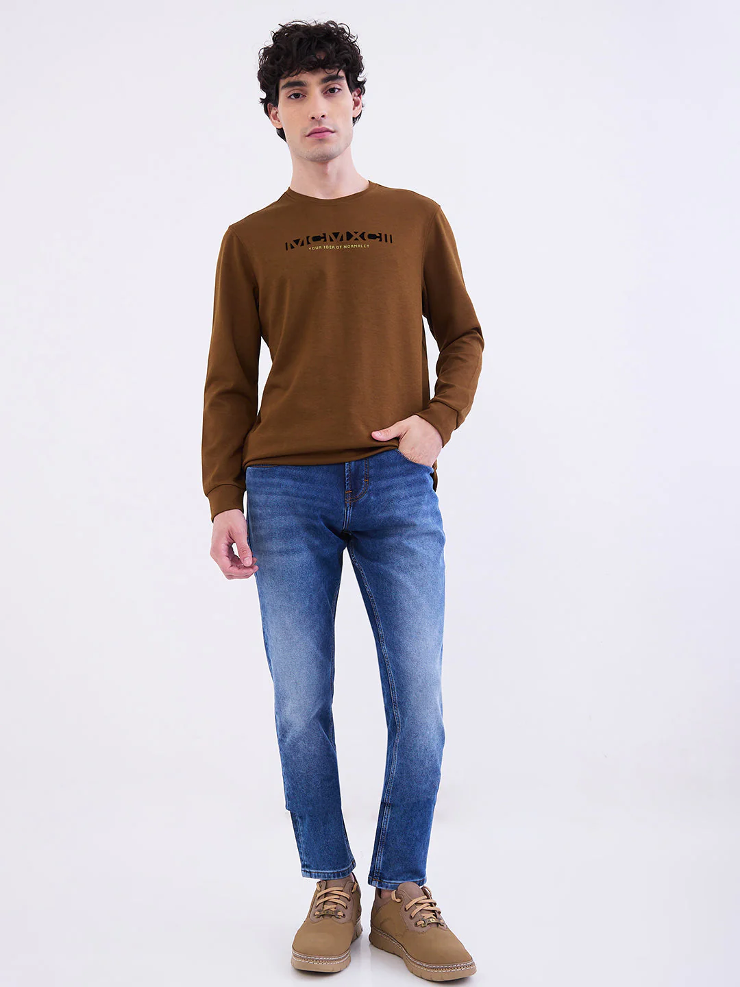 Men Jeans Slim Fit Blue Mid Rise - Image 5