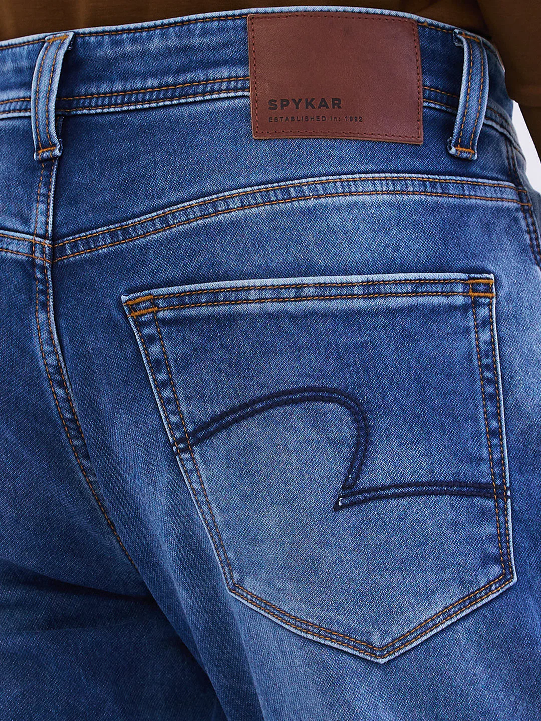 Men Jeans Slim Fit Blue Mid Rise - Image 8