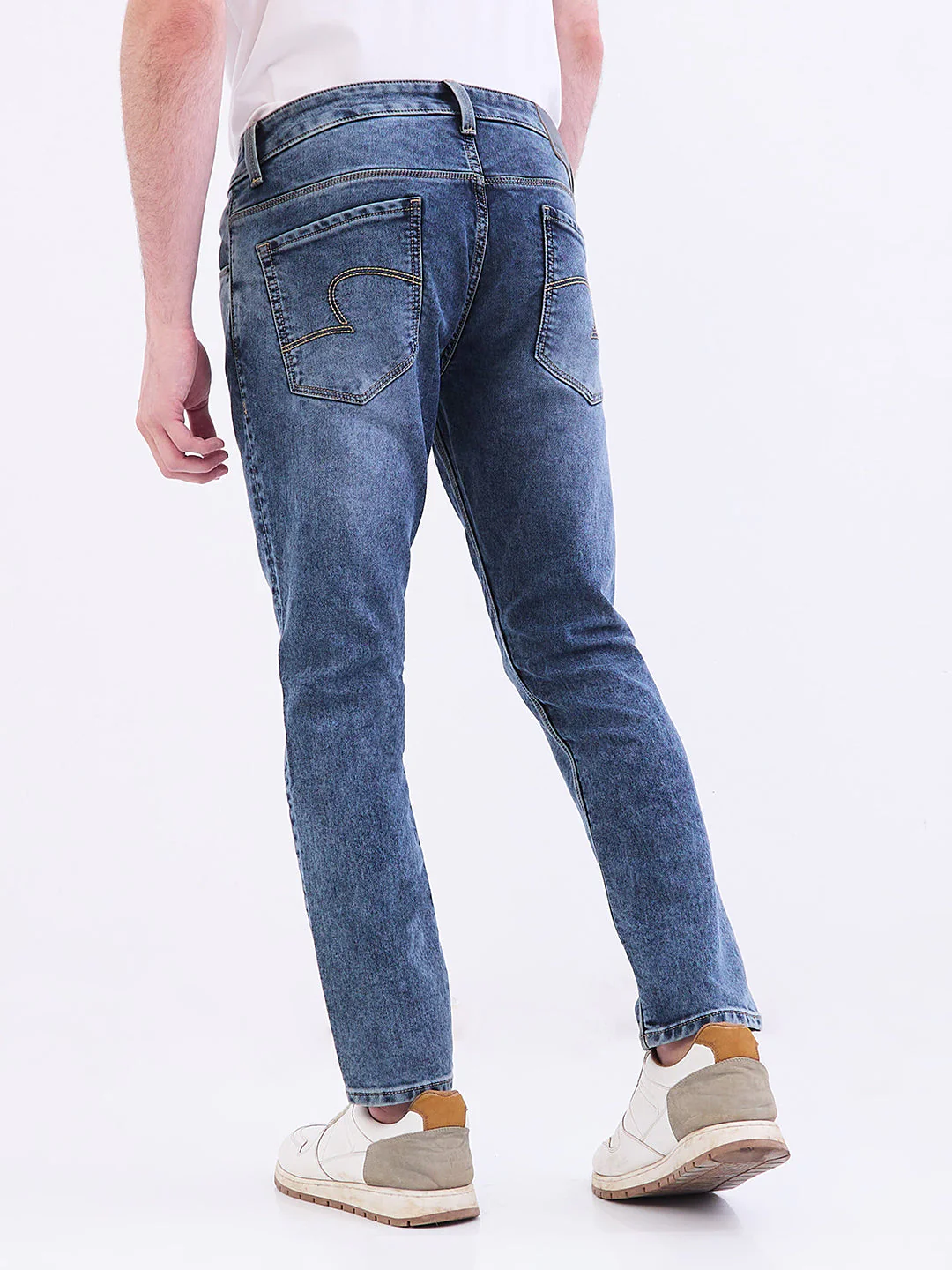 Men Jeans Slim Fit Grey Mid Rise - Image 4