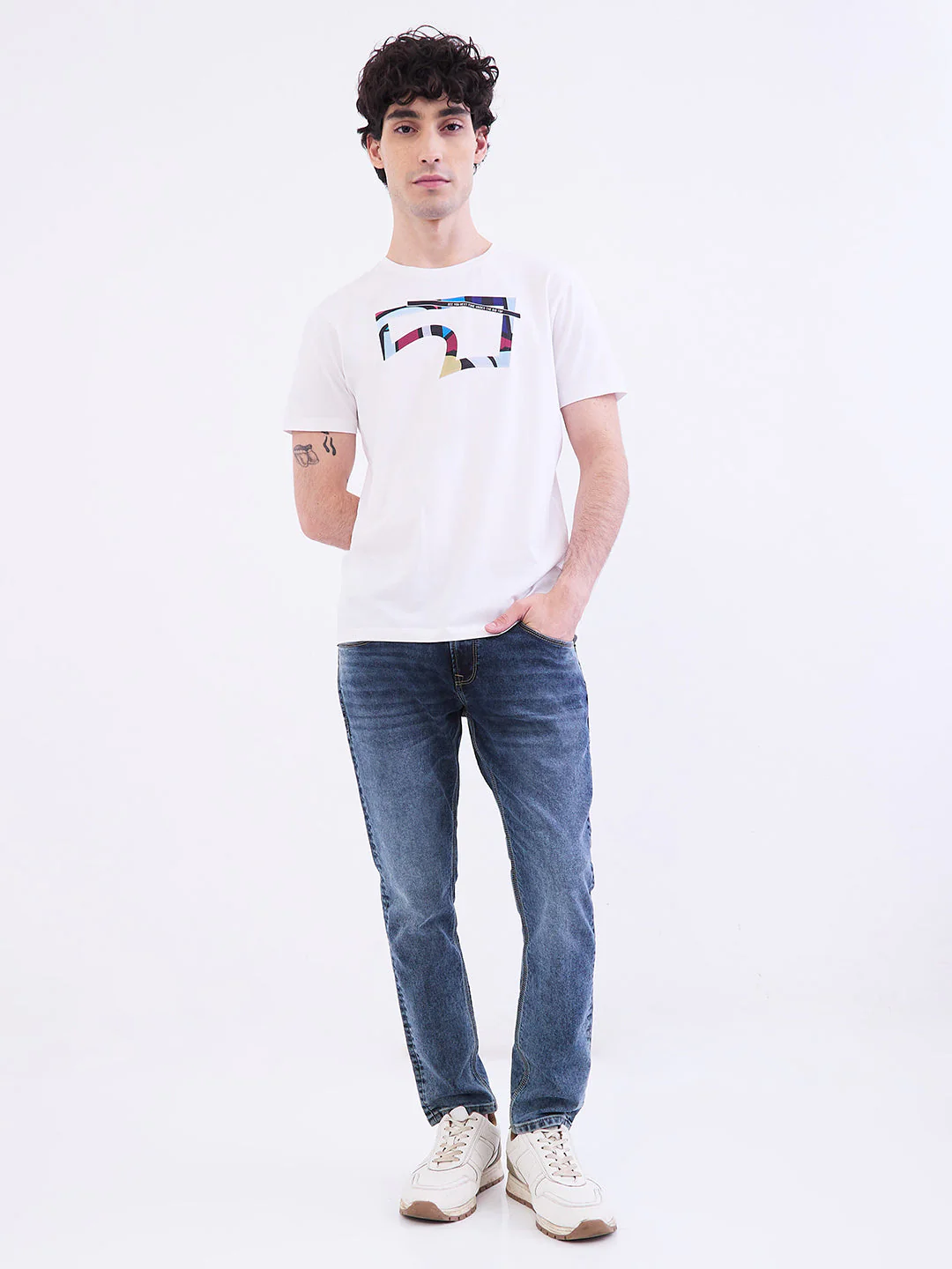 Men Jeans Slim Fit Grey Mid Rise - Image 5