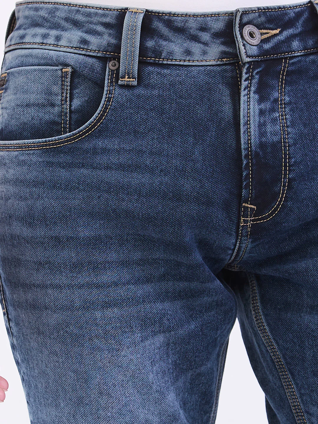 Men Jeans Slim Fit Grey Mid Rise - Image 6