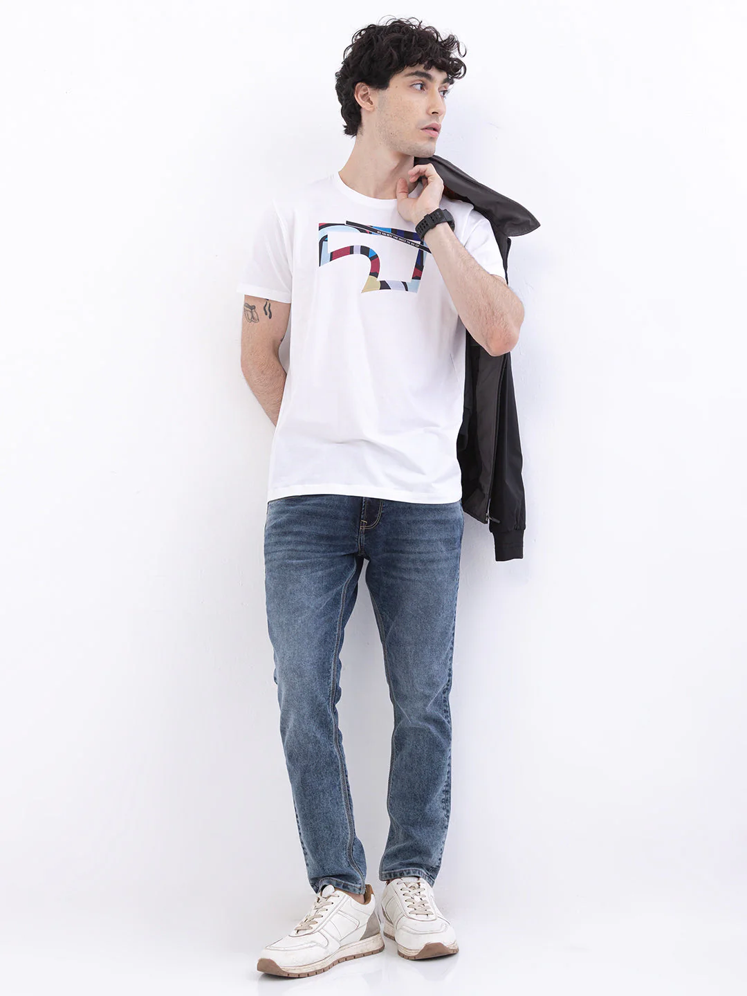 Men Jeans Slim Fit Grey Mid Rise - Image 7