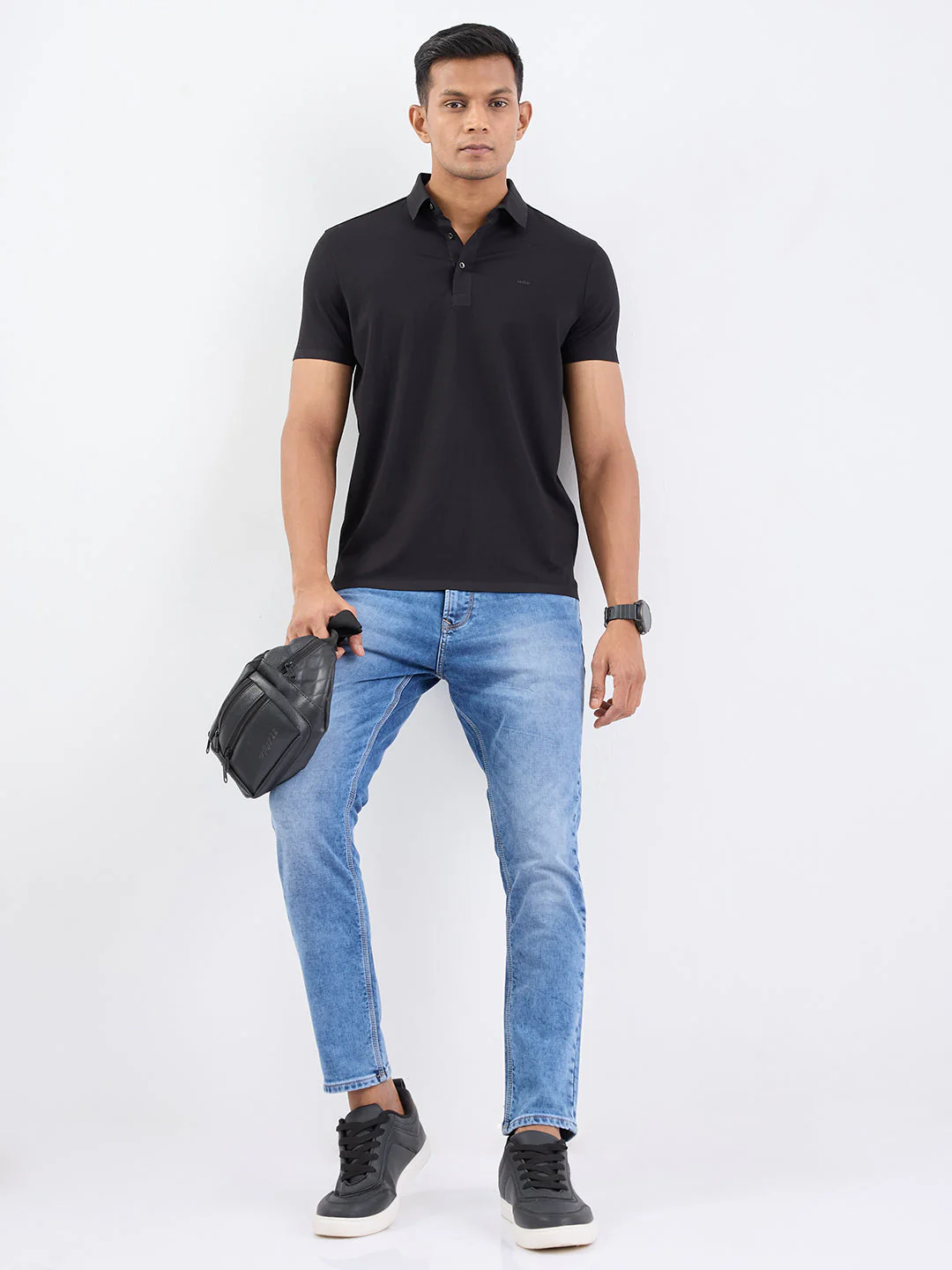 Men Jeans Slim Fit Light Blue Mid Rise - Image 7