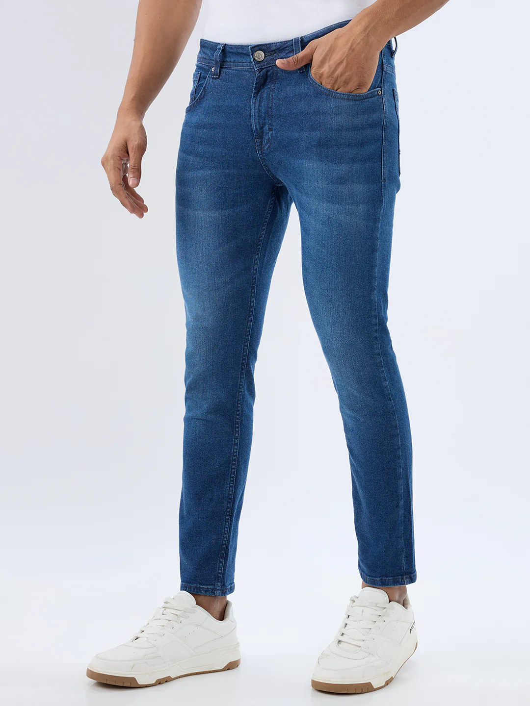 Men Kano Jeans Slim Fit Blue Mid Rise - Image 3