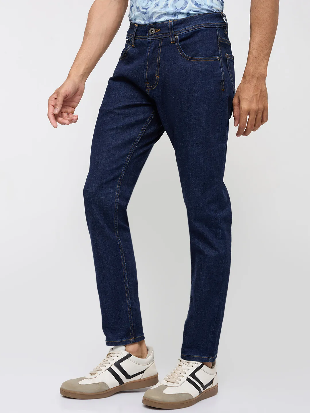 Men Kano Jeans Slim Fit Blue Mid Rise - Image 4