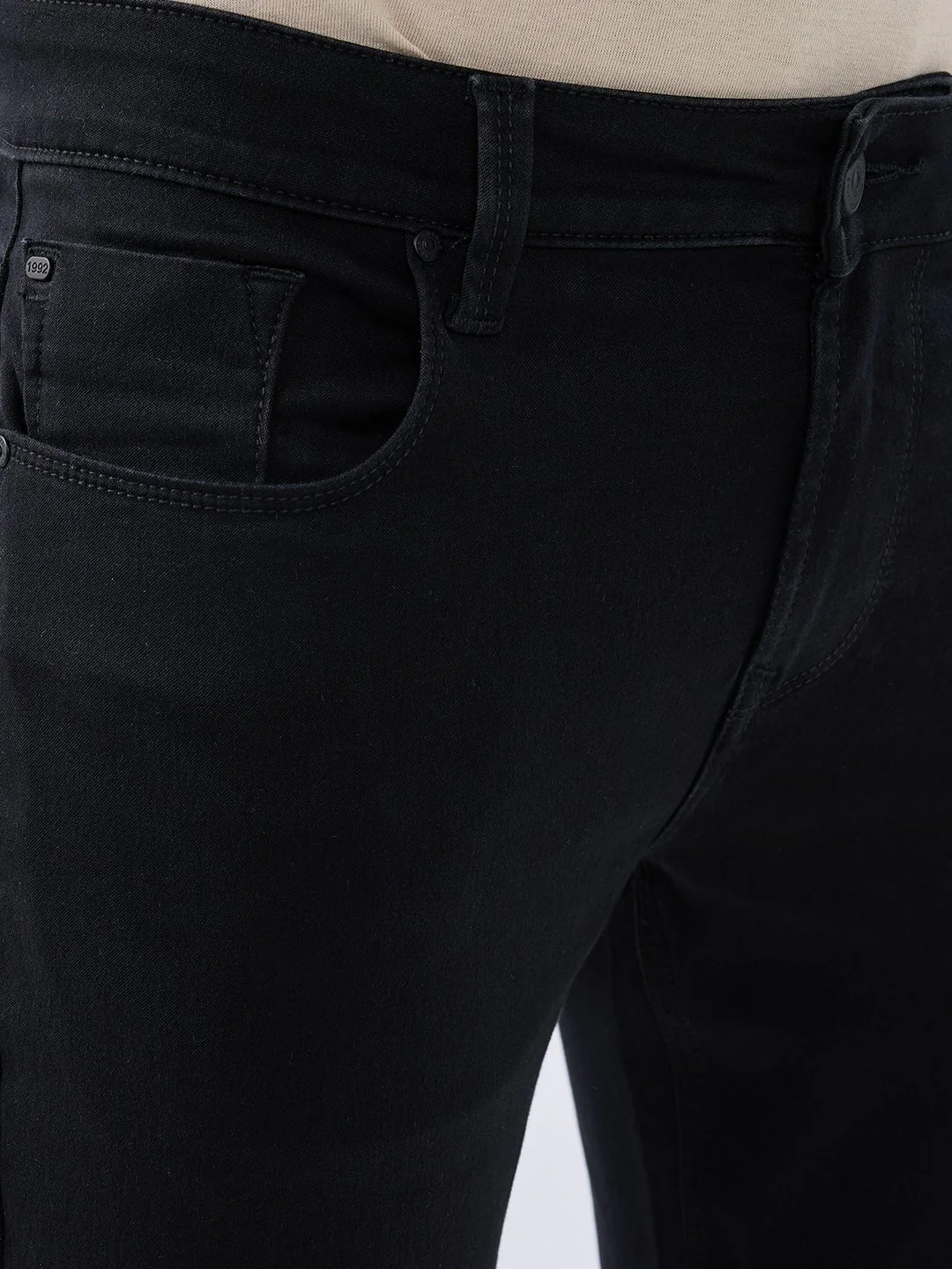 Men Kano Jeans Slim Fit Black Mid Rise - Image 6