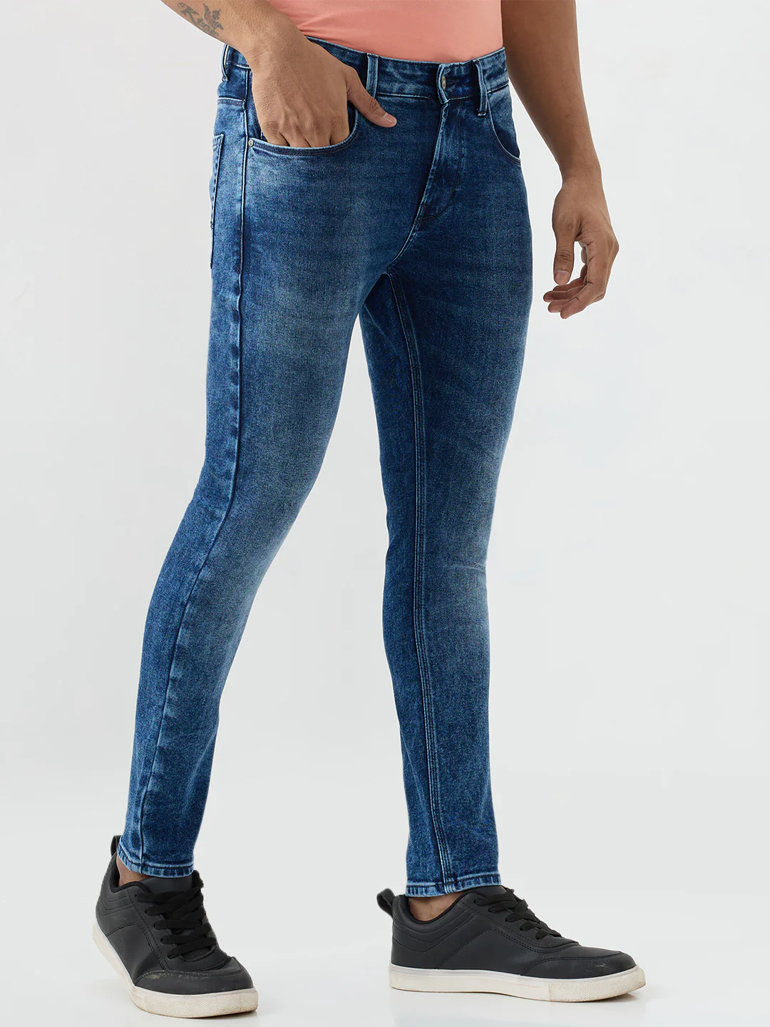 Men Kano Jeans Slim Fit Blue Mid Rise - Image 2