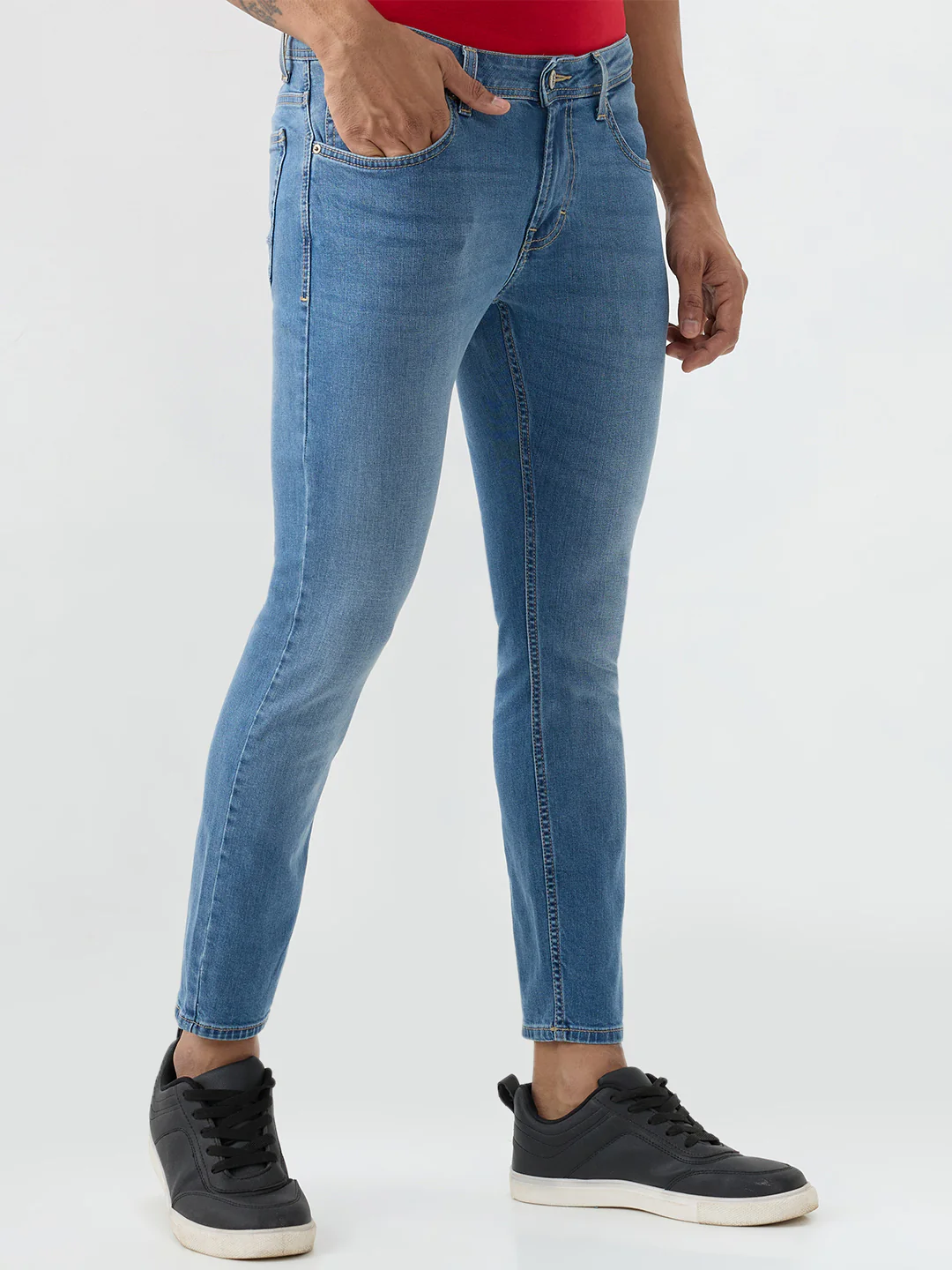 Men Kano Jeans Slim Fit Blue Mid Rise - Image 2