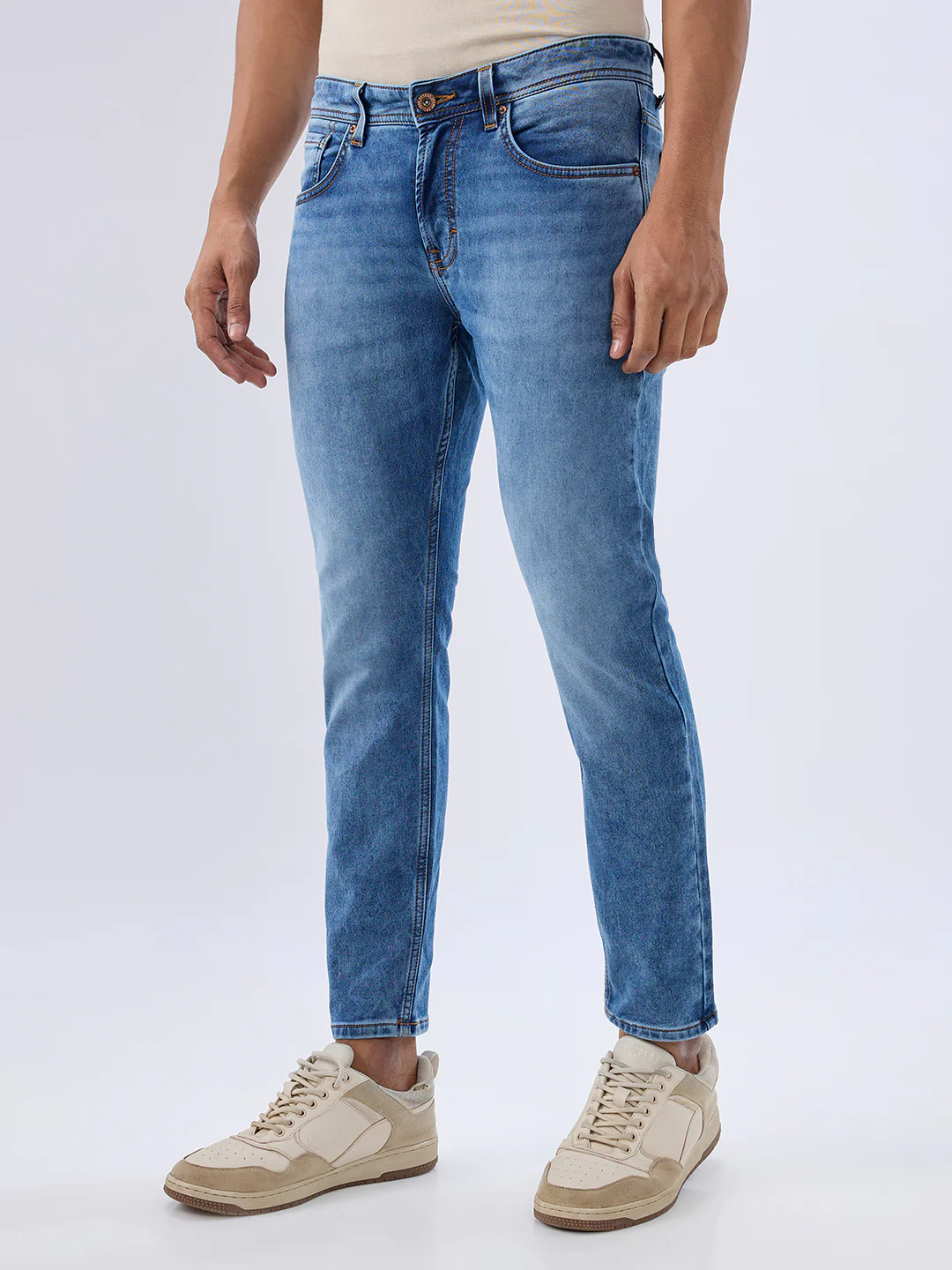 Men Kano Jeans Slim Fit Blue Mid Rise - Image 3