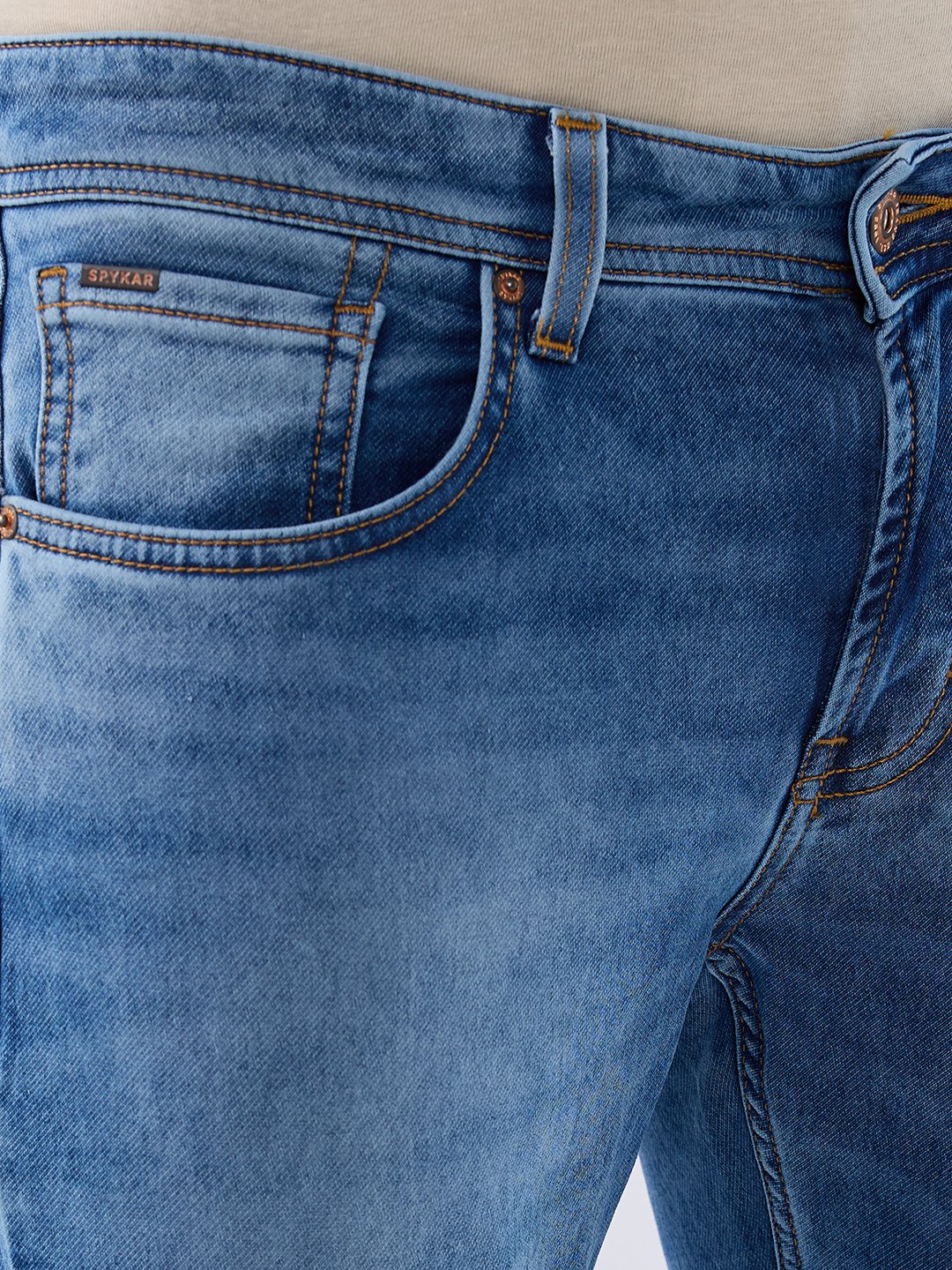 Men Kano Jeans Slim Fit Blue Mid Rise - Image 6