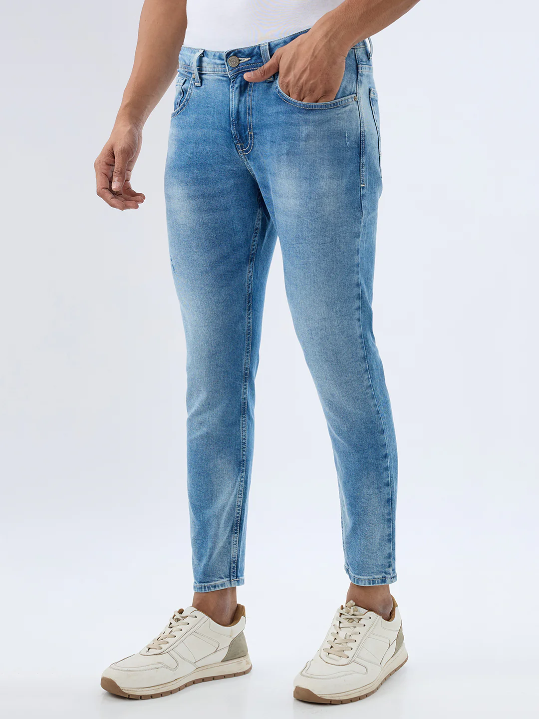 Men Kano Jeans Slim Fit Blue Mid Rise - Image 3