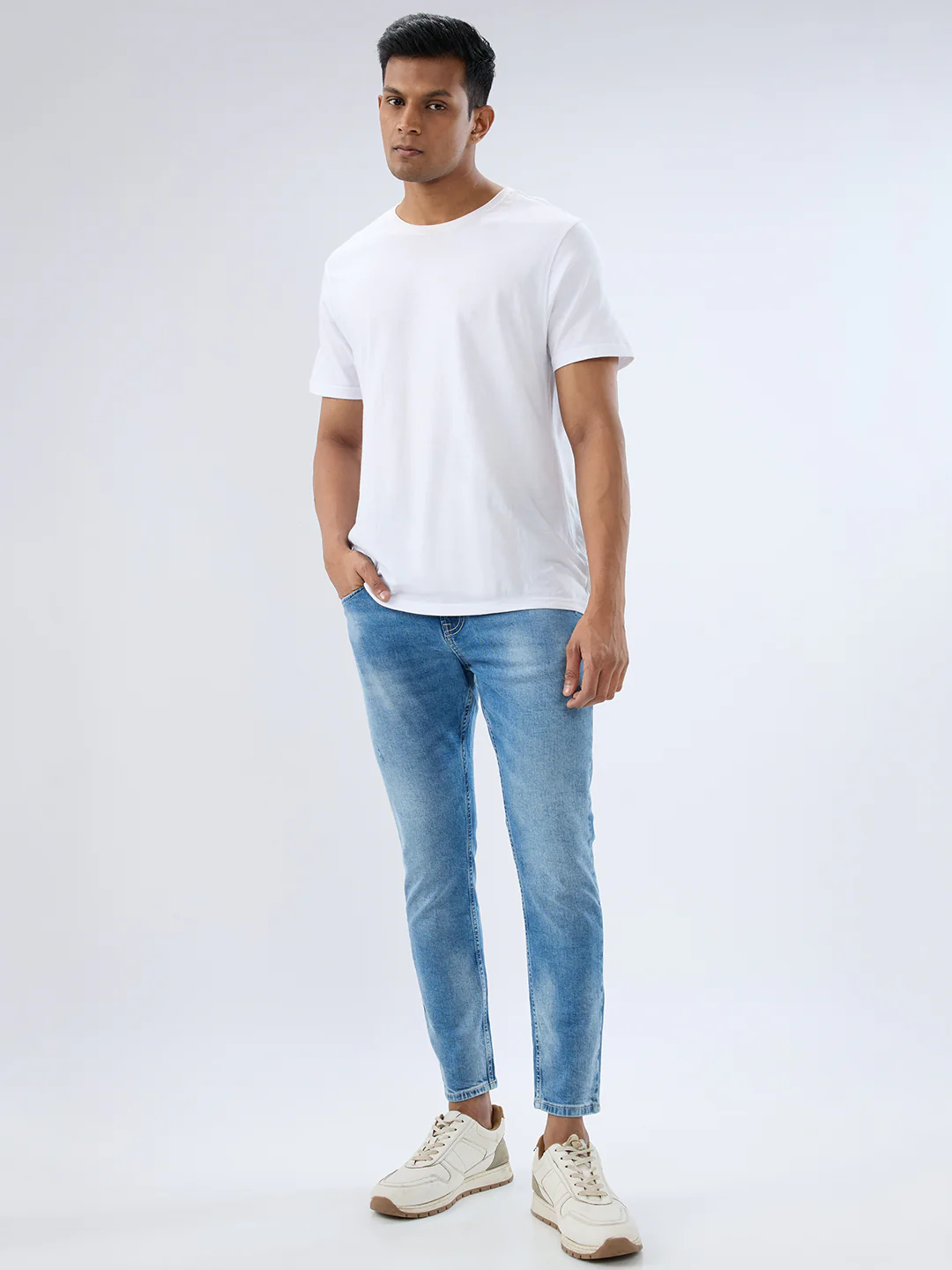 Men Kano Jeans Slim Fit Blue Mid Rise - Image 5