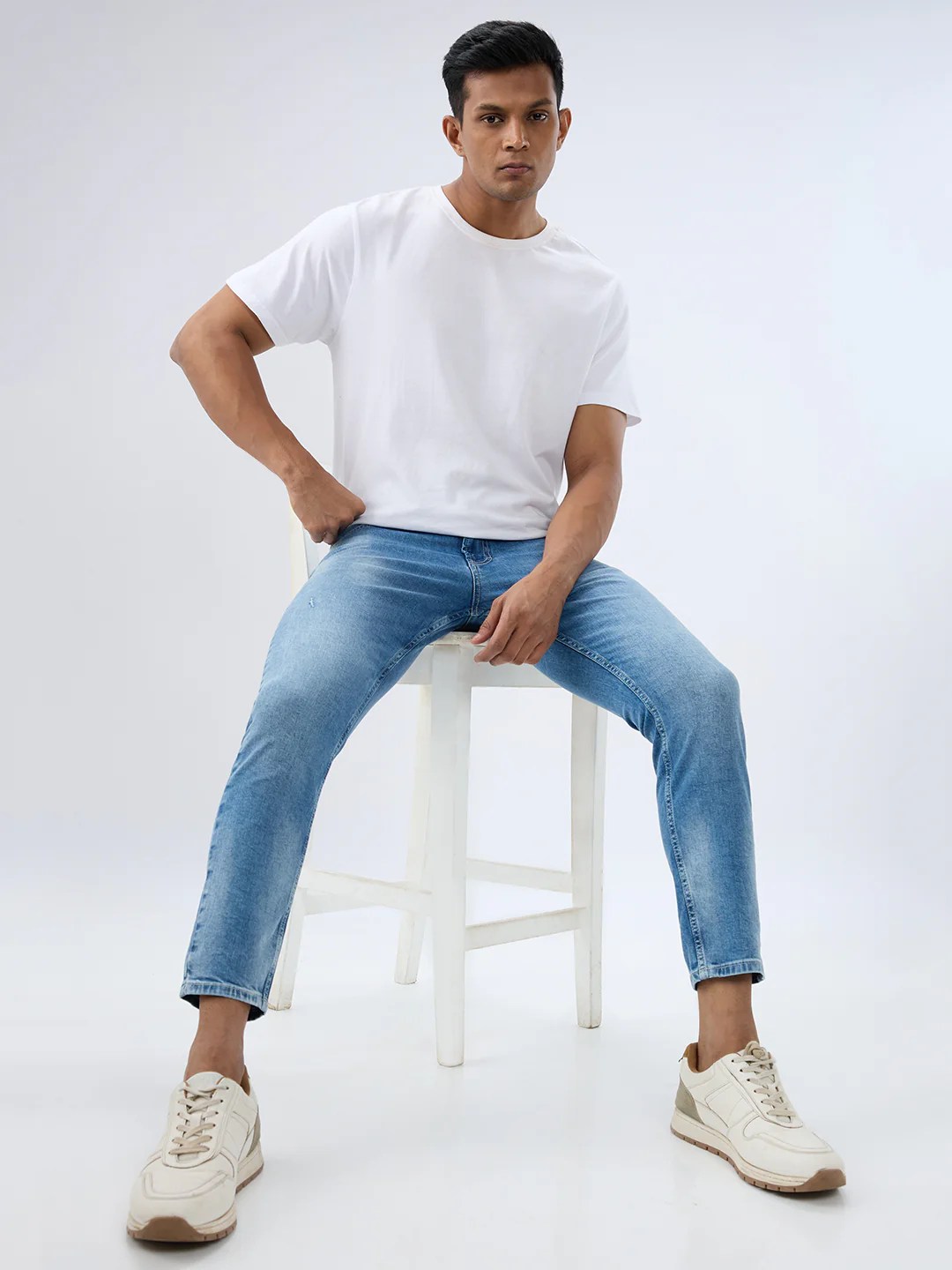 Men Kano Jeans Slim Fit Blue Mid Rise - Image 7