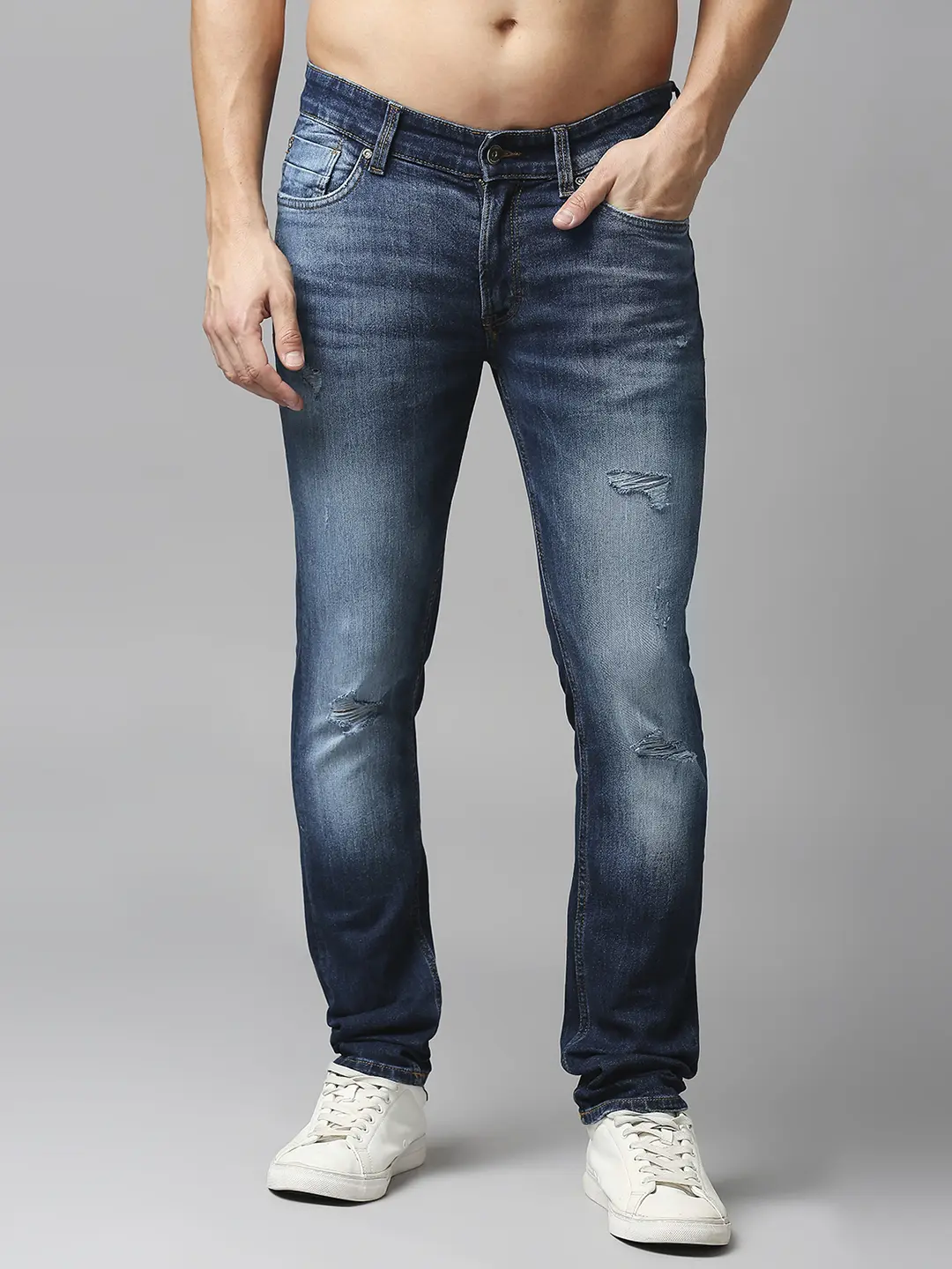 Men Rover Jeans Regular Fit Mid Blue Mid Rise - Image 4