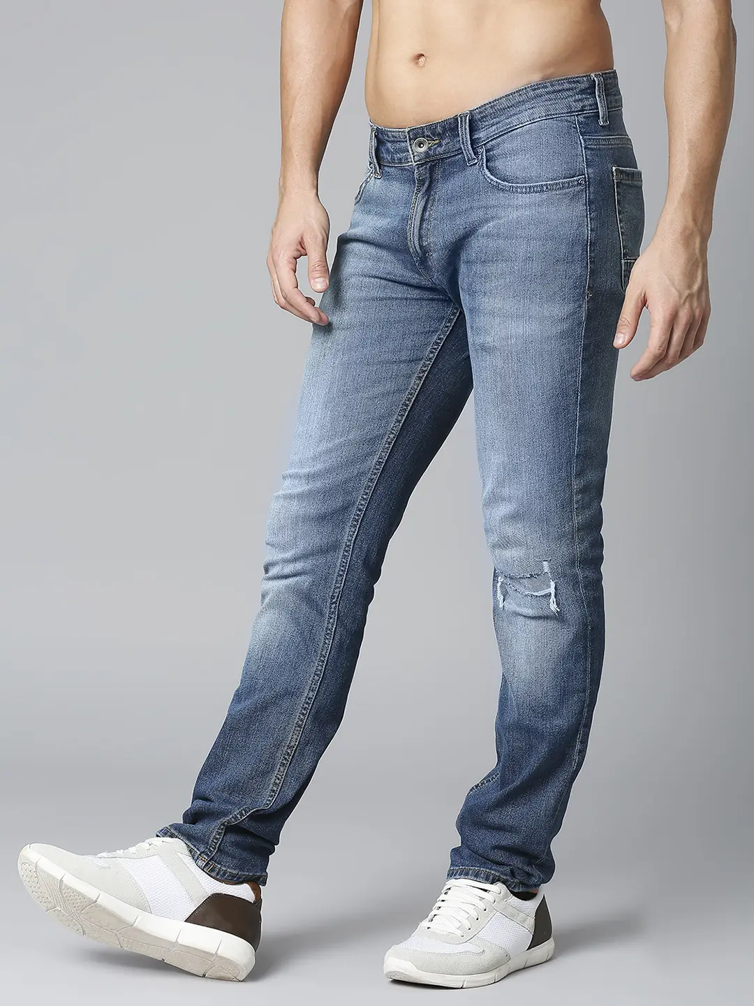 Men Rover Jeans Regular Fit Mid Blue Mid Rise - Image 5
