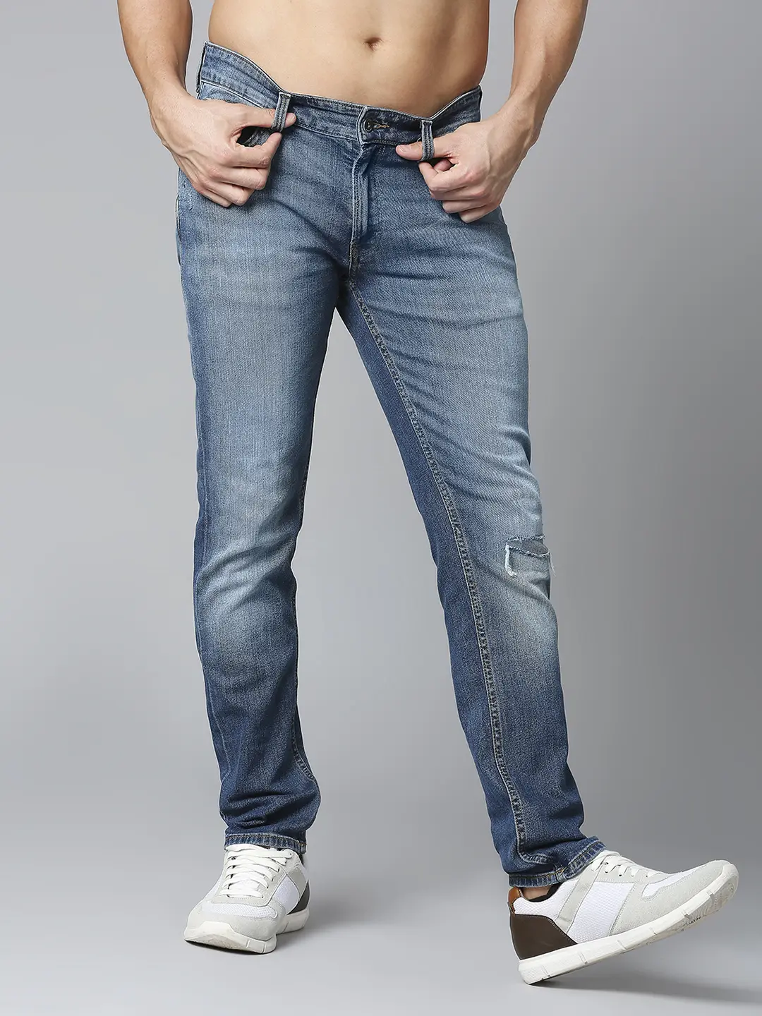 Men Rover Jeans Regular Fit Mid Blue Mid Rise - Image 6