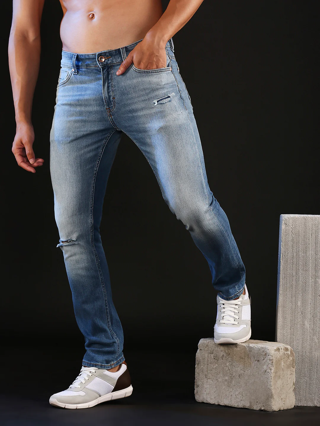 Men Rover Jeans Regular Fit Light Blue Mid Rise - Image 6