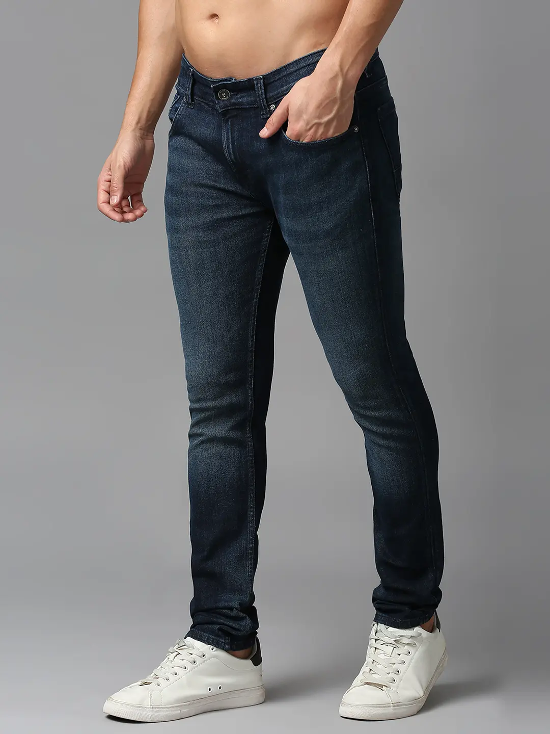 Men Nico Jeans Skinny Fit Dark Blue Low Rise - Image 5
