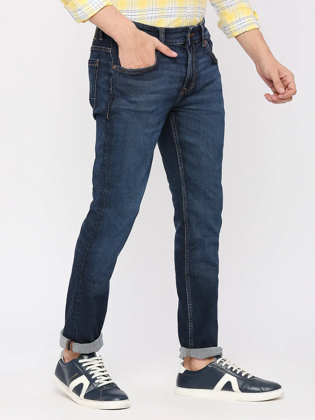 Men Rover Jeans Regular Fit Mid Blue Mid Rise - Image 4