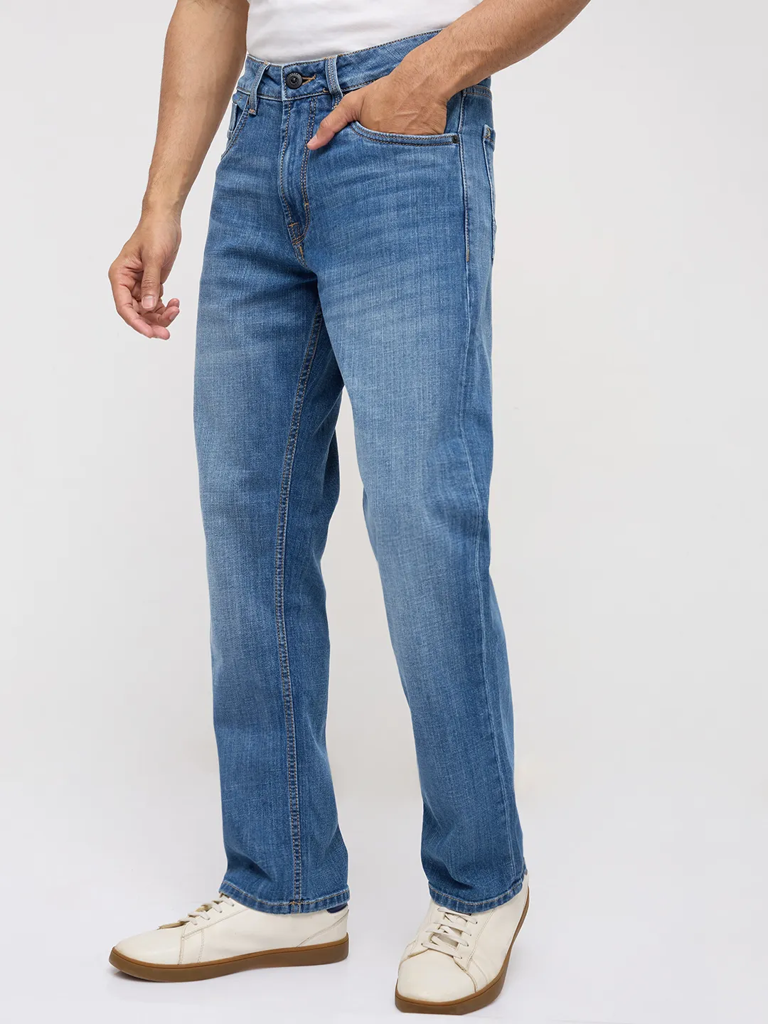 Men Chico Jeans Relaxed Fit Mid Blue Mid Rise - Image 4