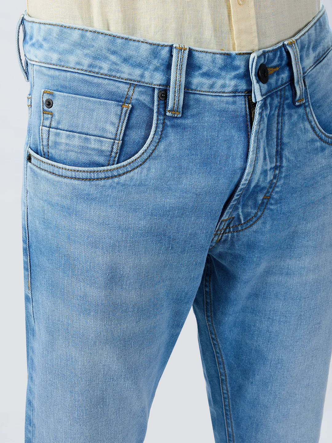 Men Kano Jeans Slim Fit Light Blue Mid Rise - Image 4