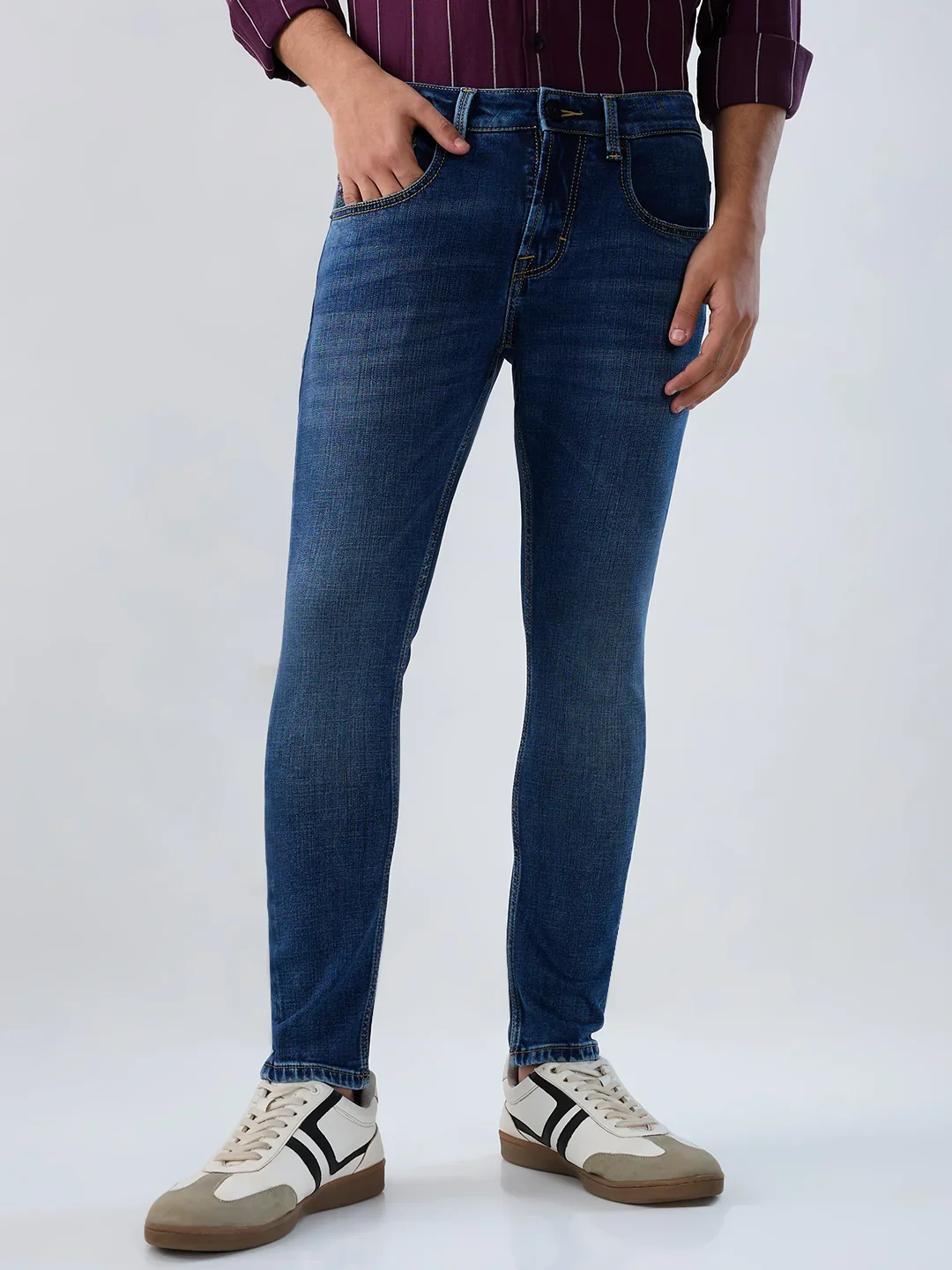 Men Kano Jeans Slim Fit Mid Blue Mid Rise - Image 2