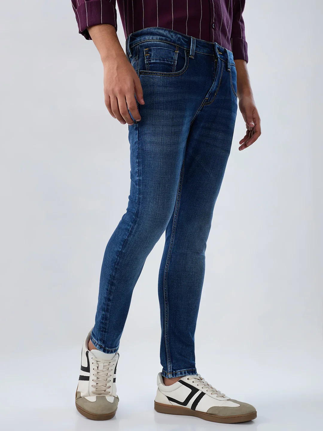 Men Kano Jeans Slim Fit Mid Blue Mid Rise - Image 3