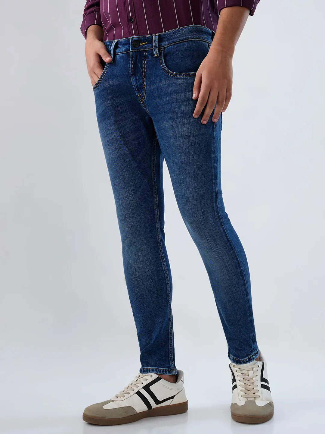 Men Kano Jeans Slim Fit Mid Blue Mid Rise - Image 5
