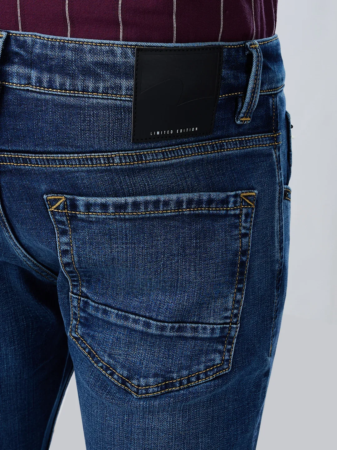 Men Kano Jeans Slim Fit Mid Blue Mid Rise - Image 7