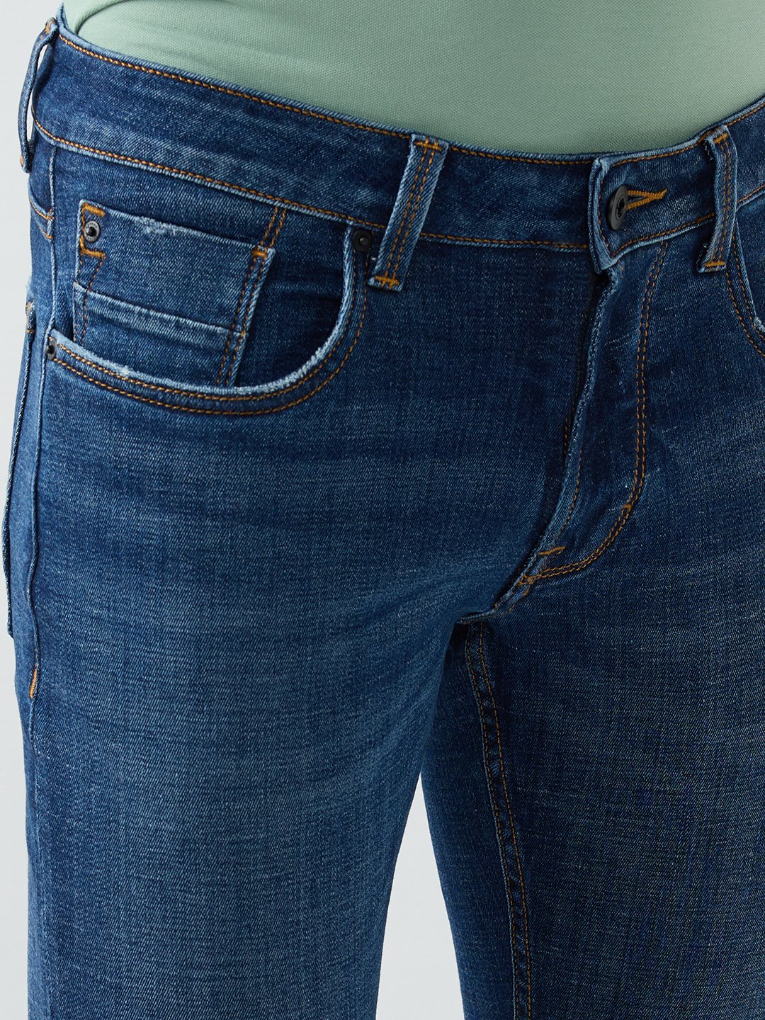 Men Rover Jeans Regular Fit Dark Blue Mid Rise - Image 6