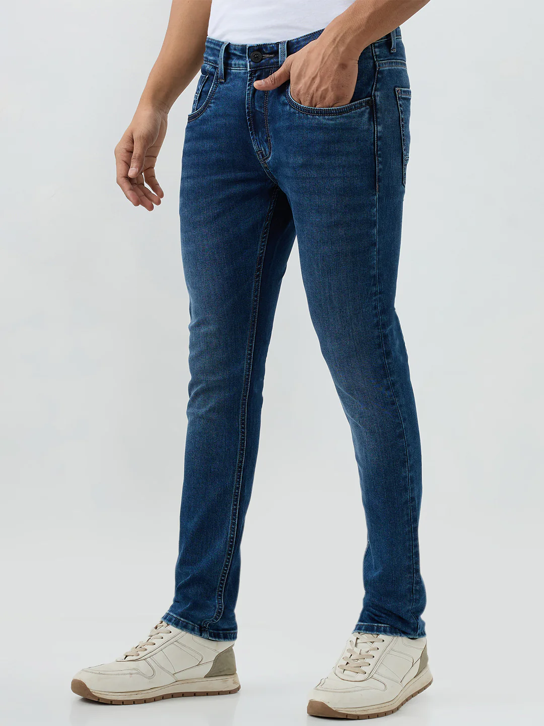 Men Kano Jeans Slim Fit Dark Blue Low Rise - Image 3