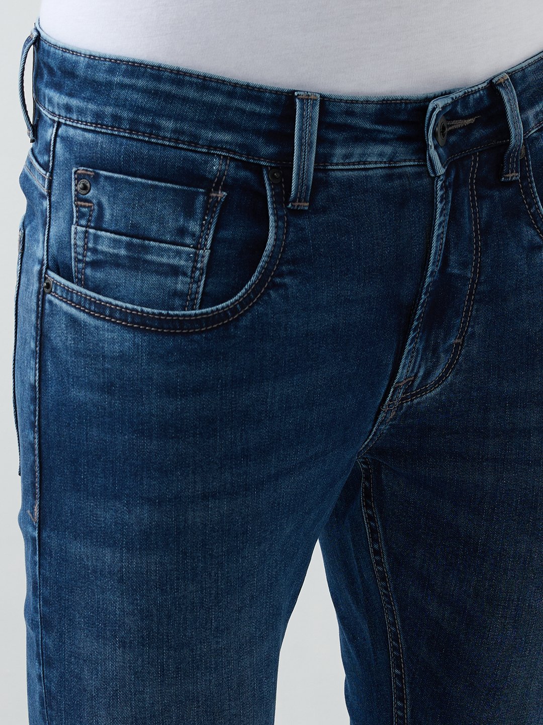 Men Kano Jeans Slim Fit Dark Blue Low Rise - Image 6