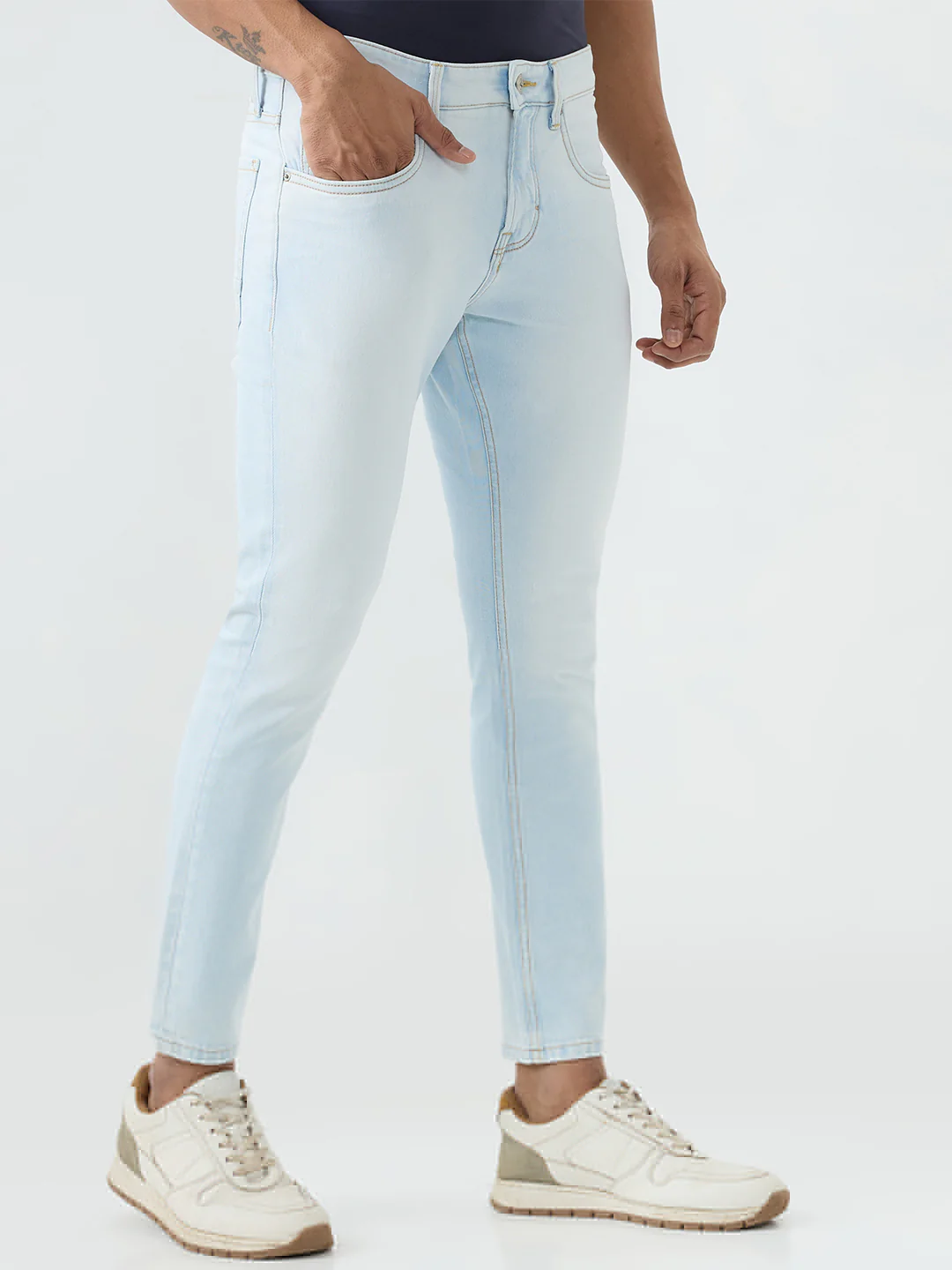 Men Kano Jeans Slim Fit Light Blue Mid Rise - Image 2