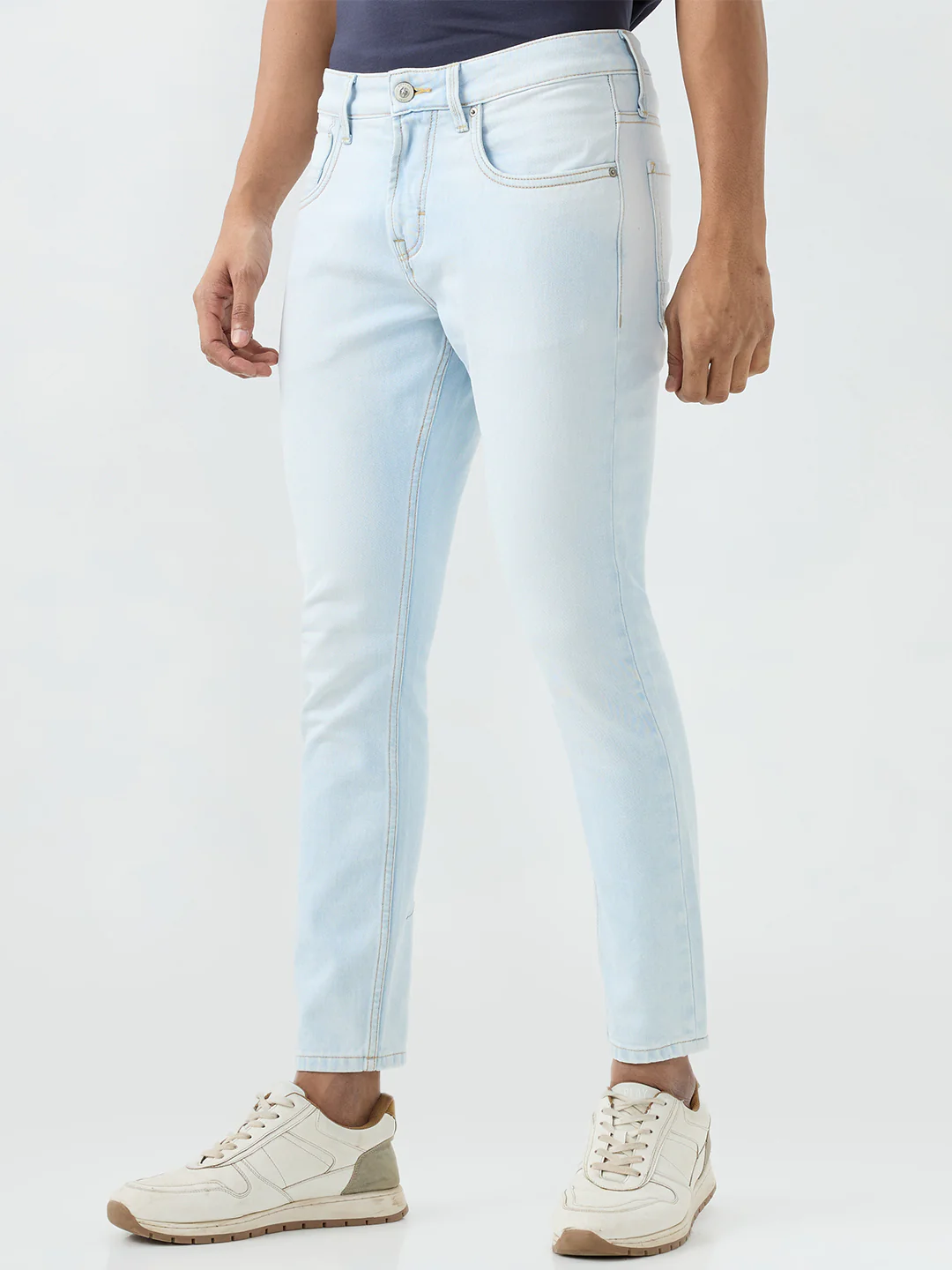Men Kano Jeans Slim Fit Light Blue Mid Rise - Image 3