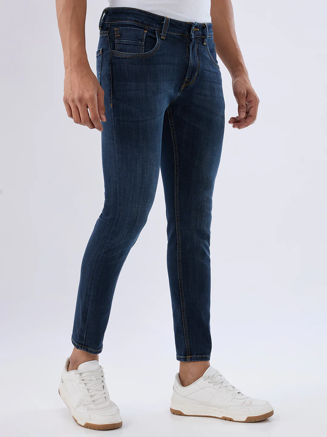 Men Kano Jeans Slim Fit Blue Mid Rise - Image 2