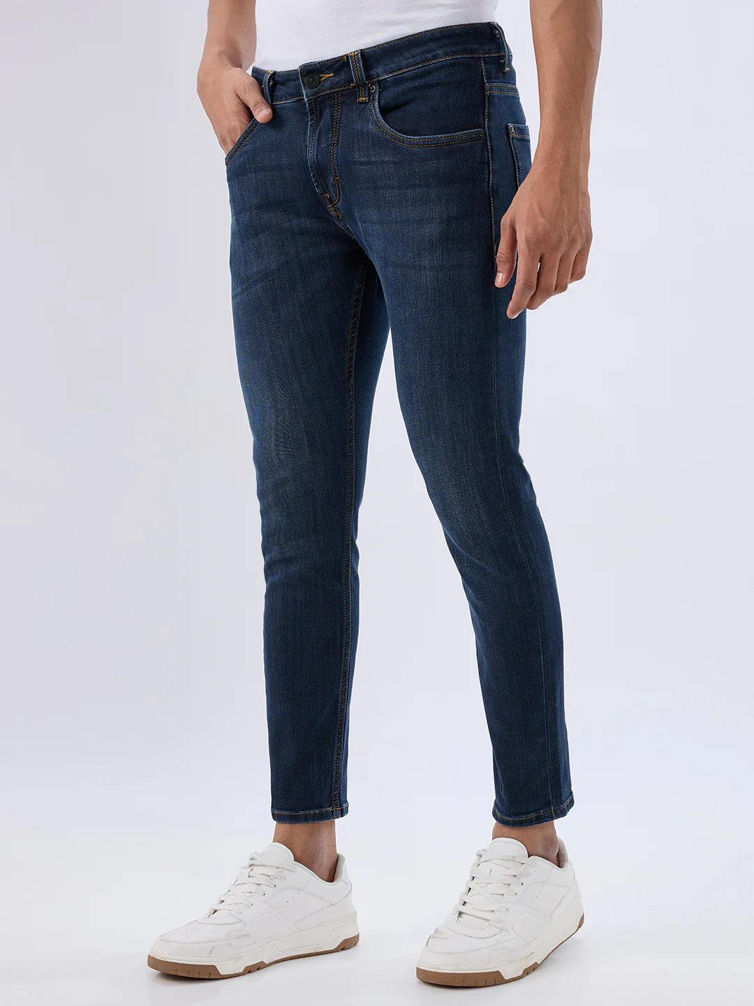 Men Kano Jeans Slim Fit Blue Mid Rise - Image 3