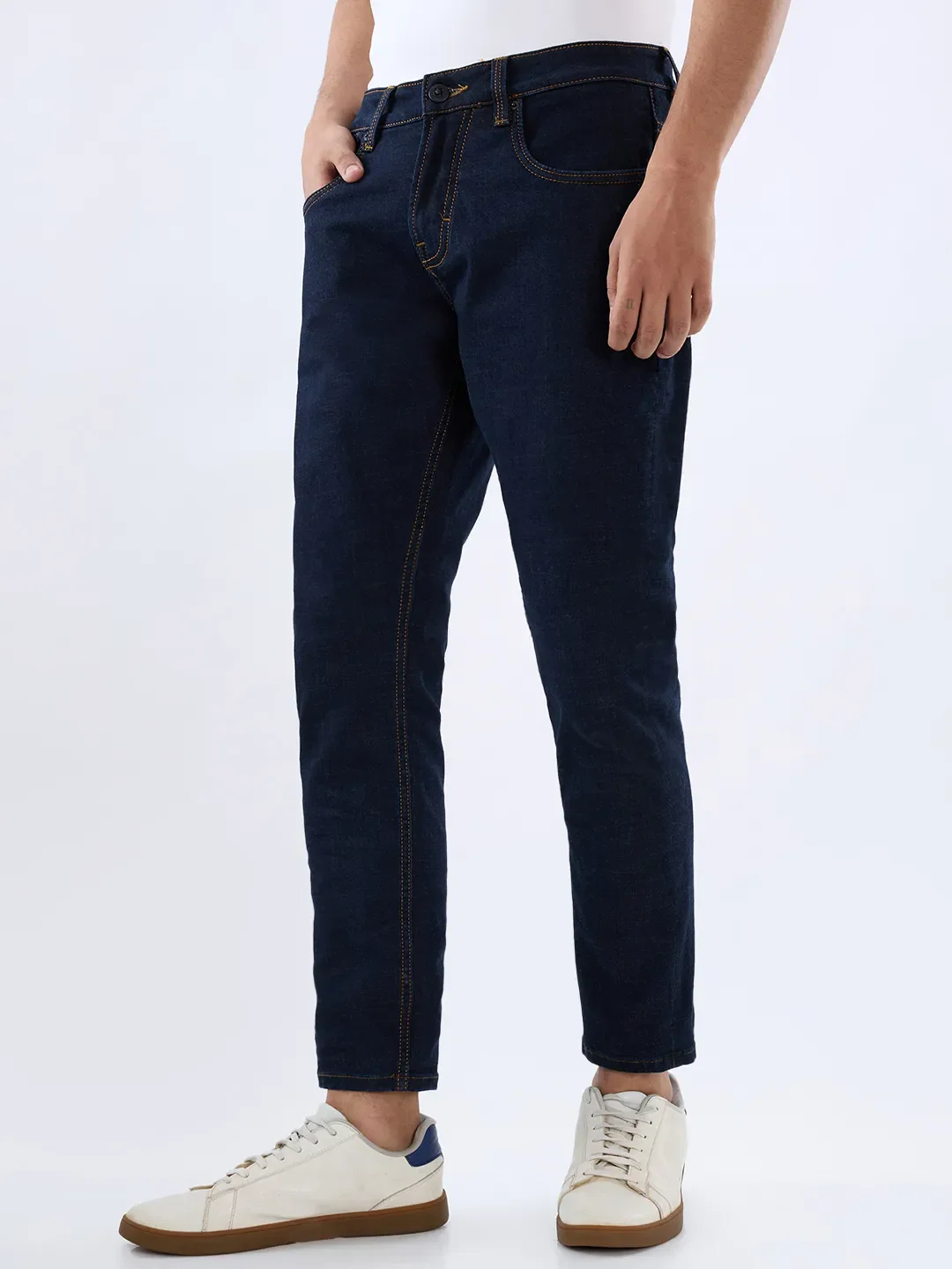Men Kano Jeans Slim Fit Blue Mid Rise - Image 3