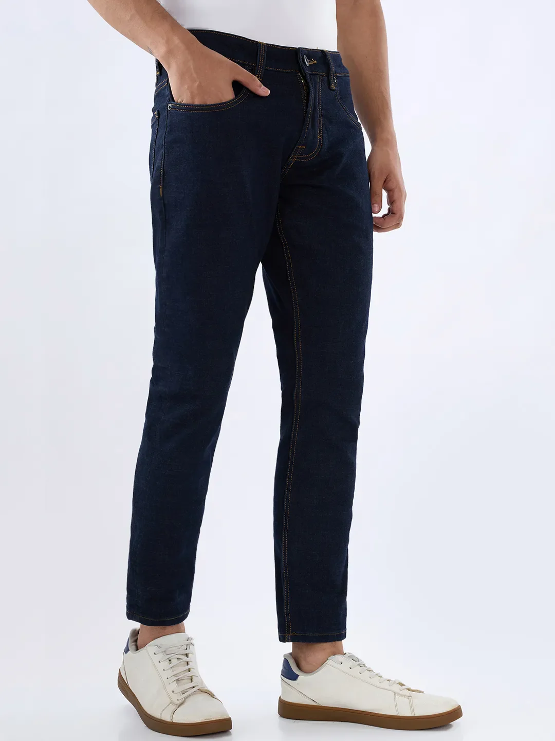 Men Kano Jeans Slim Fit Blue Mid Rise - Image 4