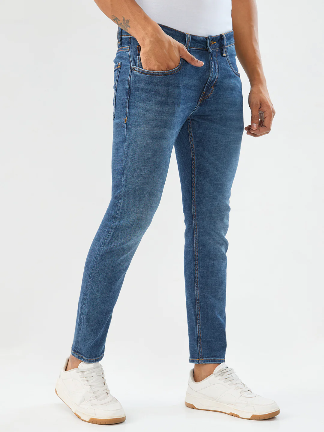 Men Kano Jeans Slim Fit Dark Blue Mid Rise - Image 2