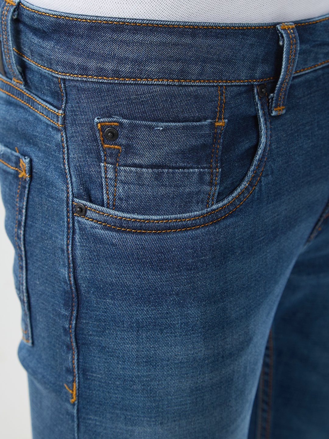 Men Kano Jeans Slim Fit Dark Blue Mid Rise - Image 6