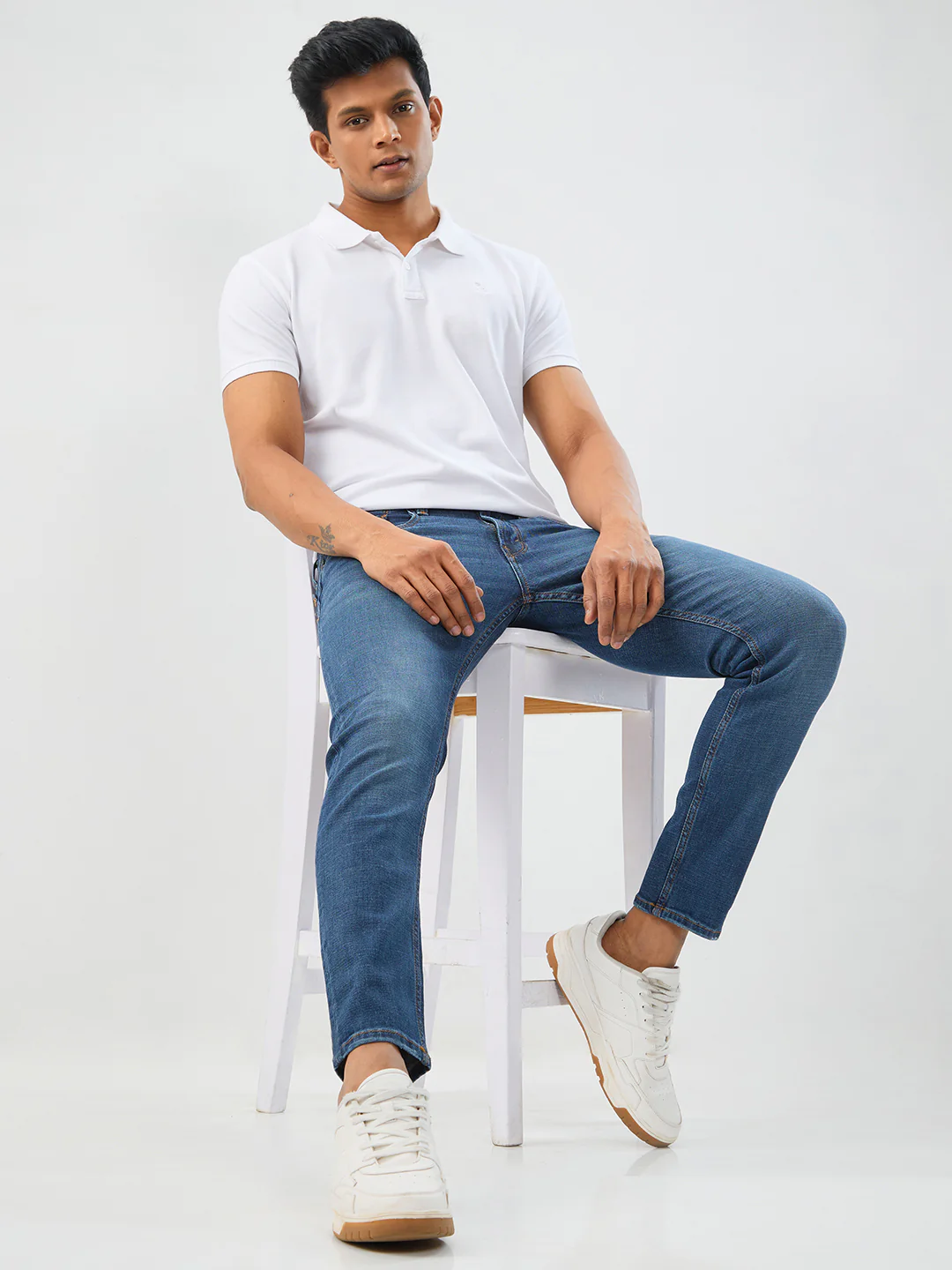 Men Kano Jeans Slim Fit Dark Blue Mid Rise - Image 7