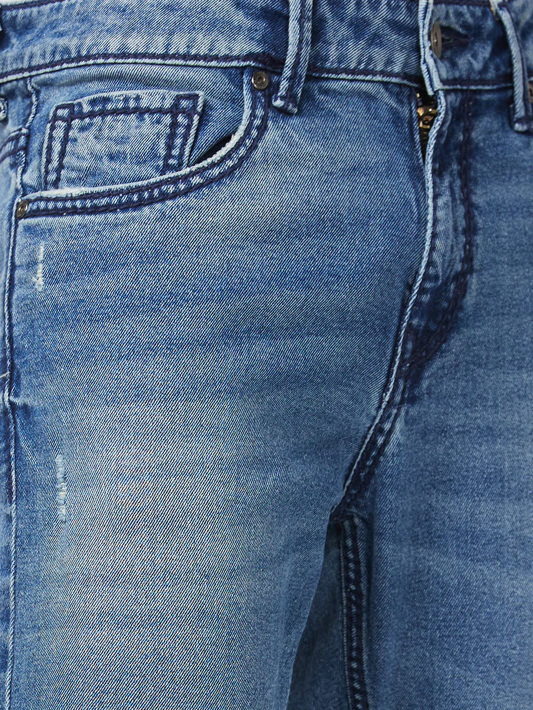 Men Jeans Regular Fit Blue Mid Rise - Image 4