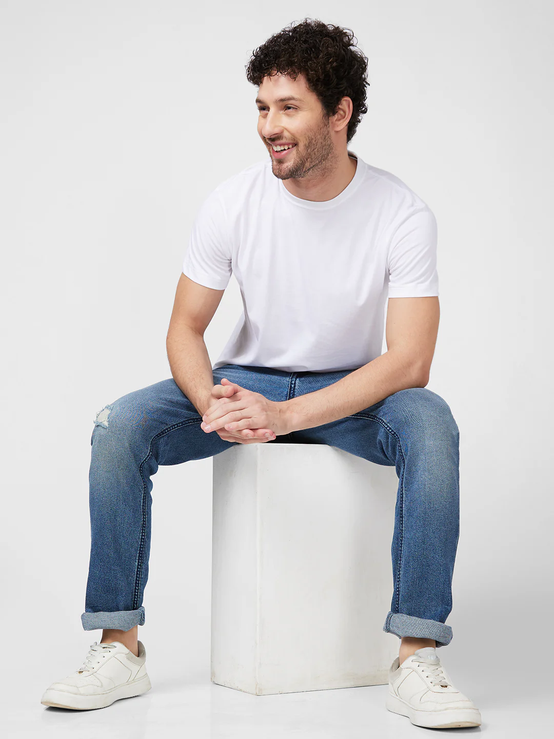 Men Jeans Regular Fit Blue Mid Rise - Image 5