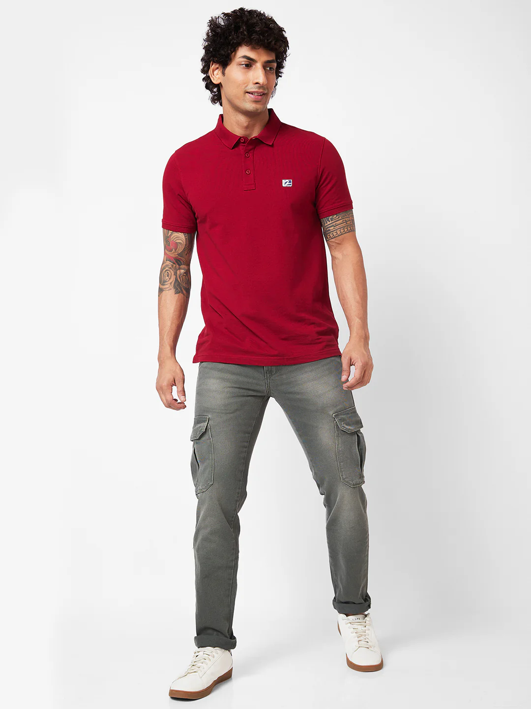 Men Jeans Regular Fit Green Mid Rise - Image 2