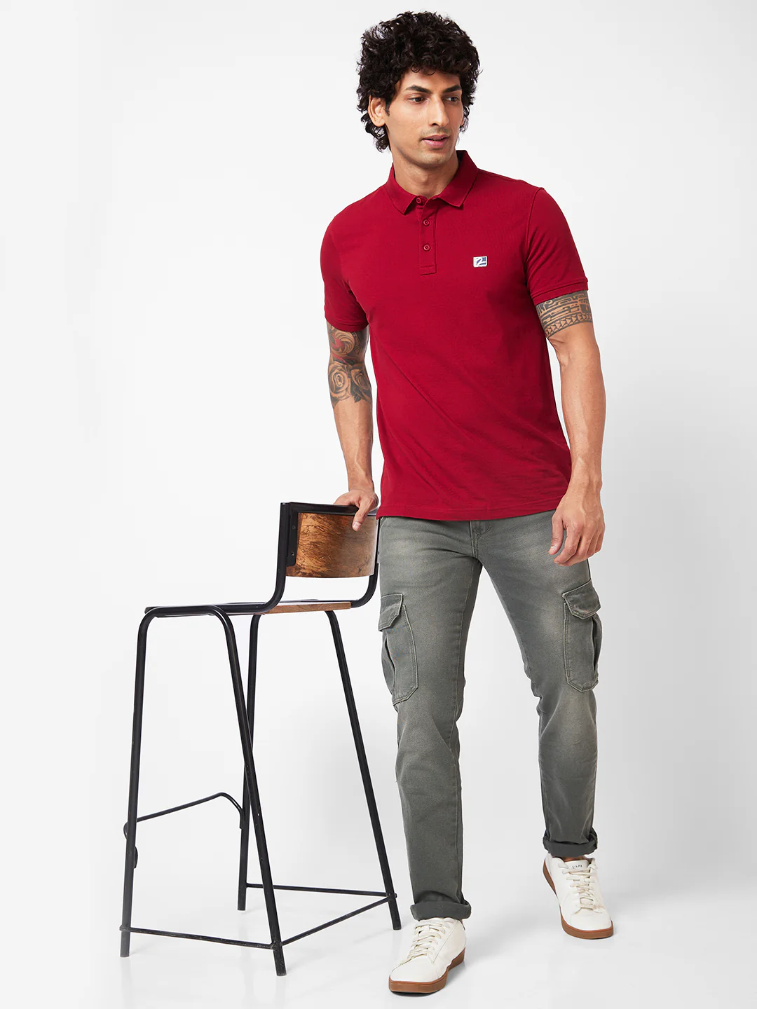 Men Jeans Regular Fit Green Mid Rise - Image 6