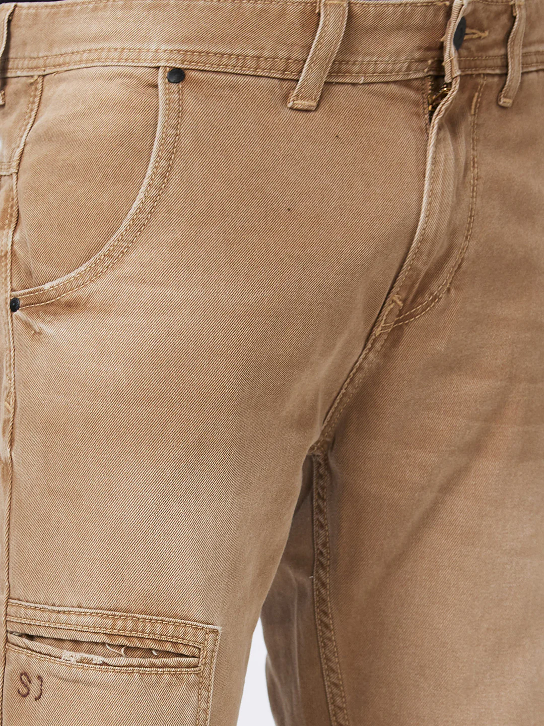 Men Trooper Jeans Regular Fit Khaki High Rise - Image 5
